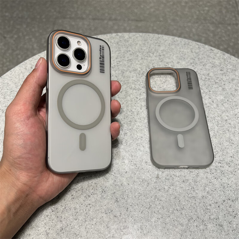 LNXXS 条码高级感钛灰色磨砂MagSafe磁吸适用iPhone17pro手机壳苹果15promax保护套14pm大孔13mini硬壳 【钛灰色】条码磁吸 iPhone 16 Pro