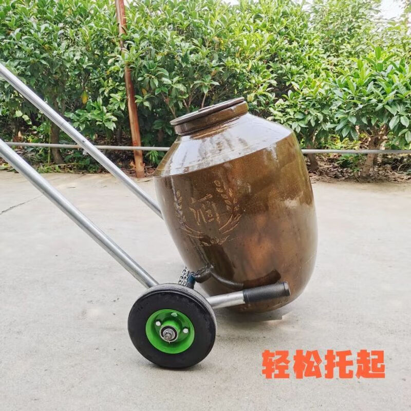 語森憶酒壇小推車酒罐子推車搬運車移動車移動手拉車大酒缸商用圓桶推車 酒壇可推)