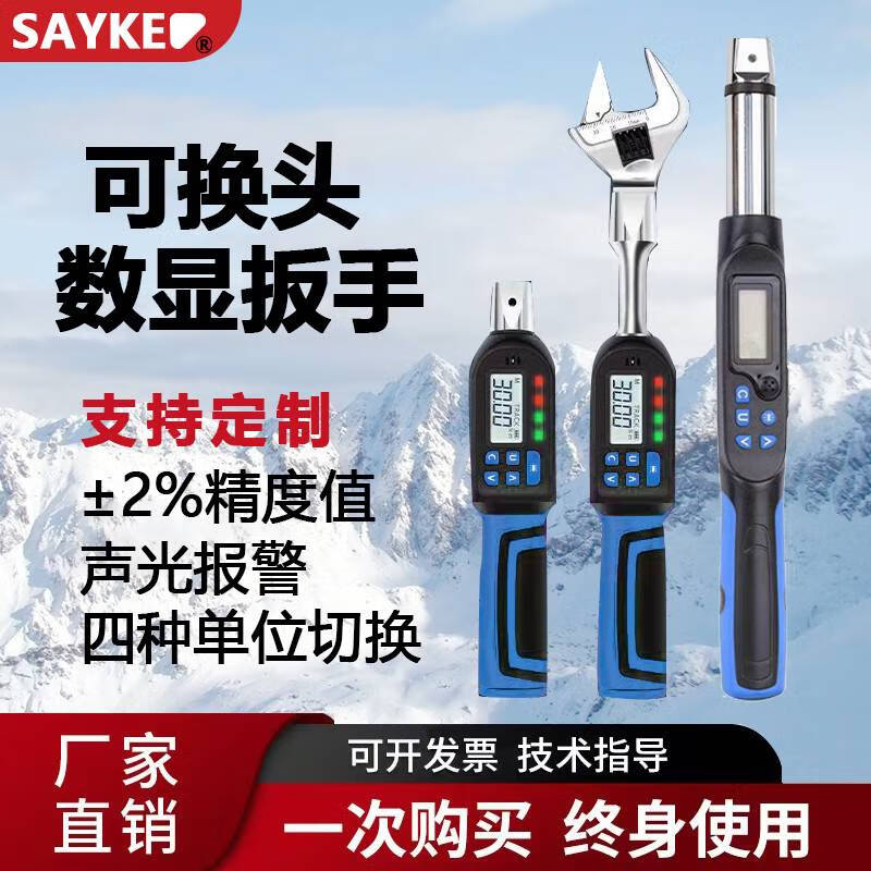 咏幻赛力克KE迷你扭力扳手力矩扳手扭矩短款可换头数显扳手 短柄0.3-6Nm 精2带0-38mm活动开