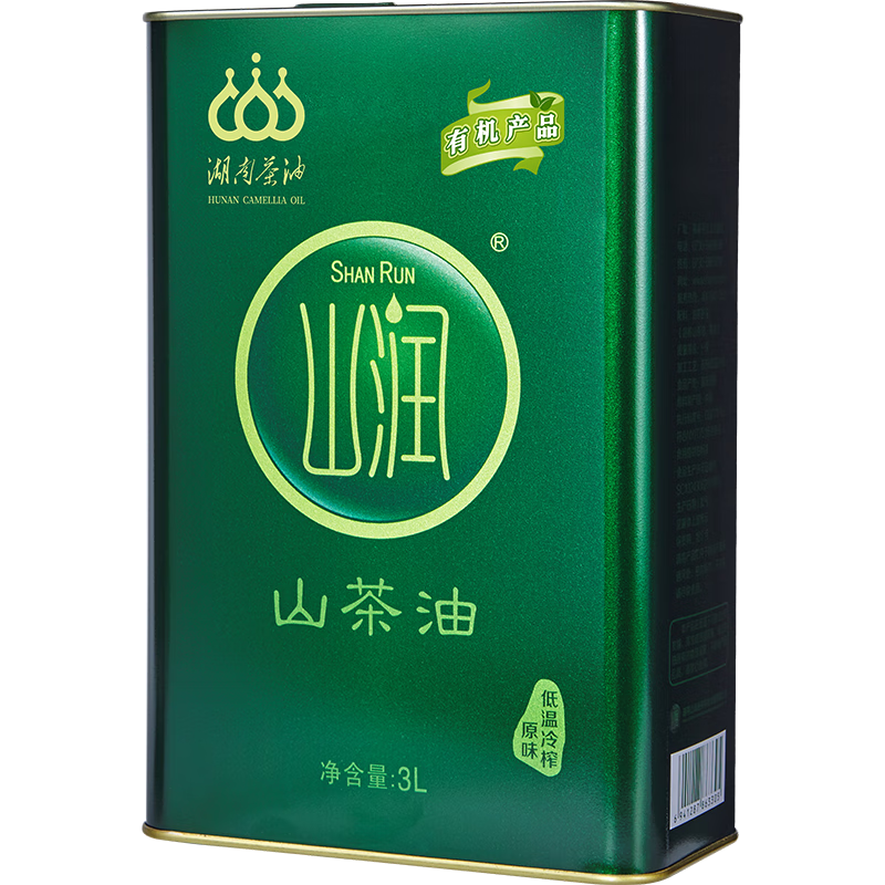 山润原味山茶油3L/罐 3Lx2/盒礼盒装 低温冷榨有机一级湖南茶油茶籽油 3L/罐（单罐）