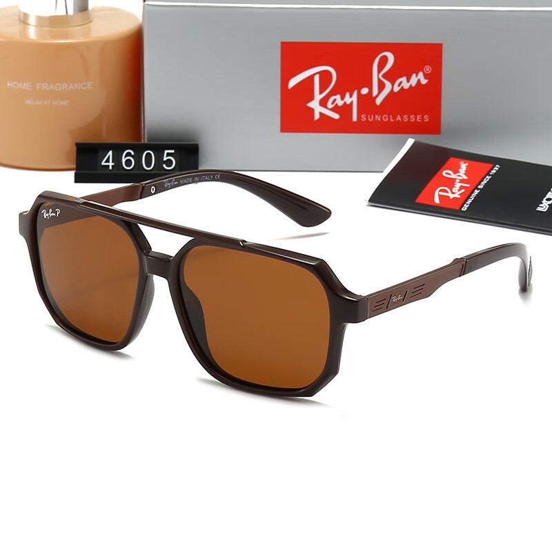 雷朋（RayBan）新款偏光太阳镜 男女同款时尚潮流墨镜驾驶开车休闲太阳眼镜 4605亮茶框茶片+配送原装盒 品牌