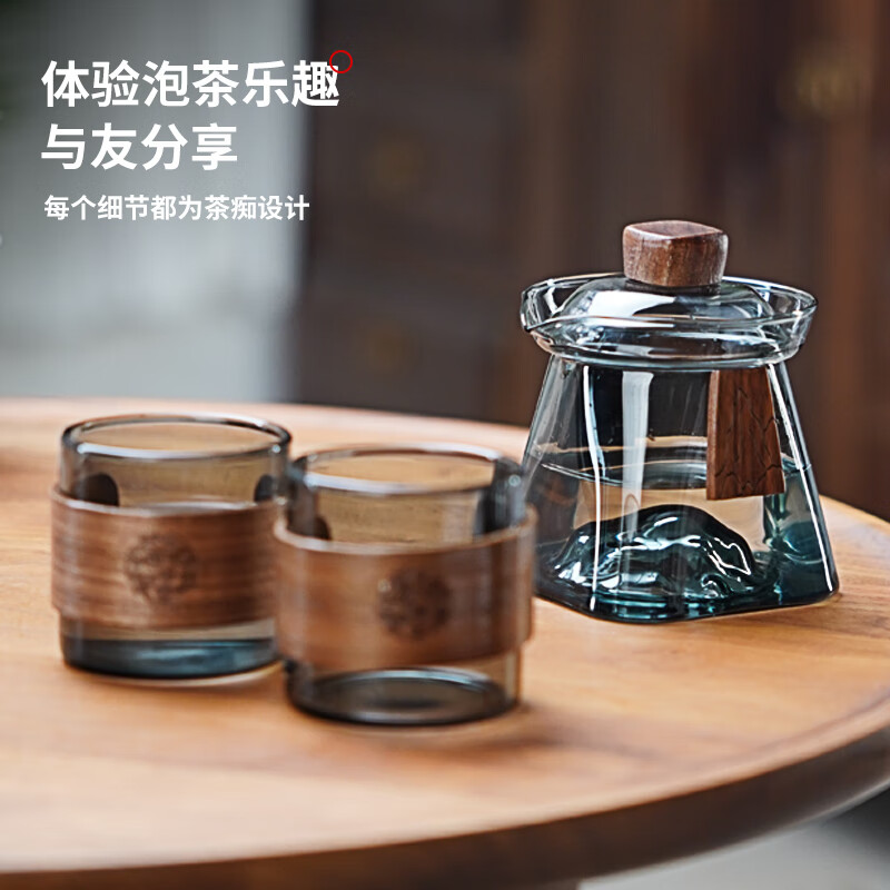 全度耐热高硼硅玻璃盖碗功夫茶具三才杯泡茶碗手防烫抓泡茶杯沏茶碗 祥云冰山盖碗灰色320ml