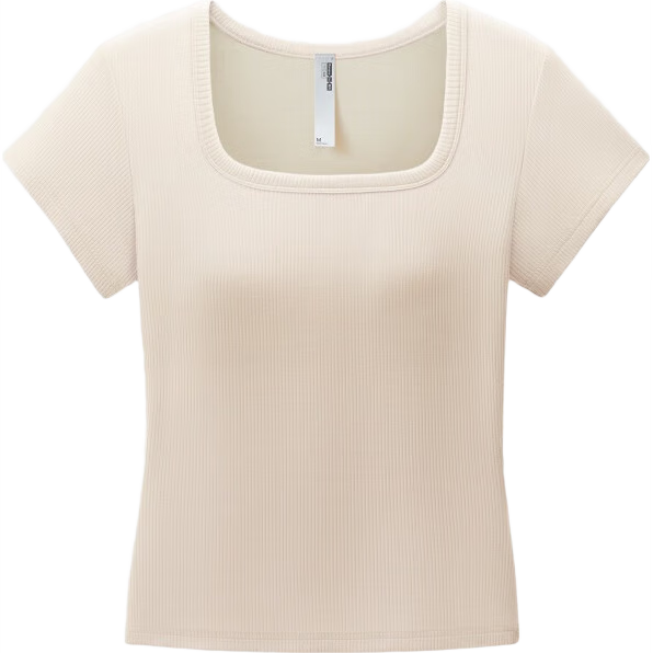 蕉内【赵露思同款】凉皮501Cool女士方领肌底衣修身短袖美体显瘦T恤