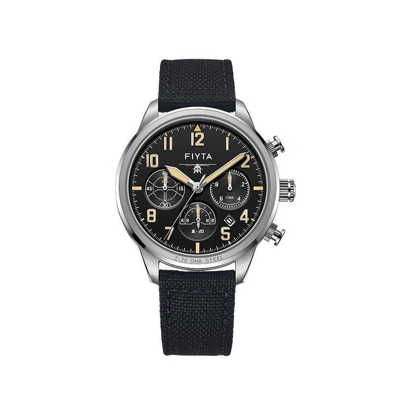 飞亚达（FIYTA）专柜同款‘直20主题制胜款'马赫系列男表飞行员手表男腕表 黑色款G881015.WBB
