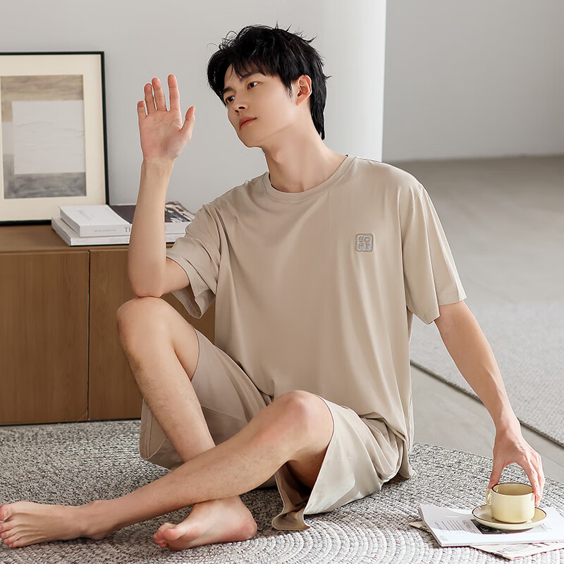 洁丽雅 夏季莫代尔冰丝短袖短裤家居服