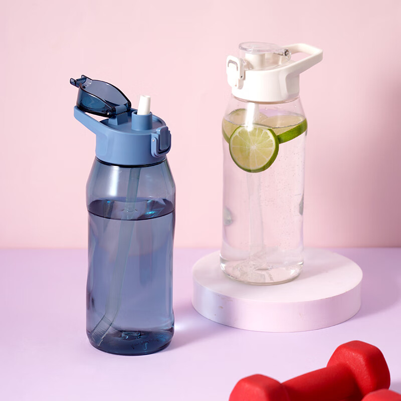 乐扣乐扣（LOCK&LOCK）夏季运动水杯一键式开启杯子带提手大口径便携水杯 黑色 850ml