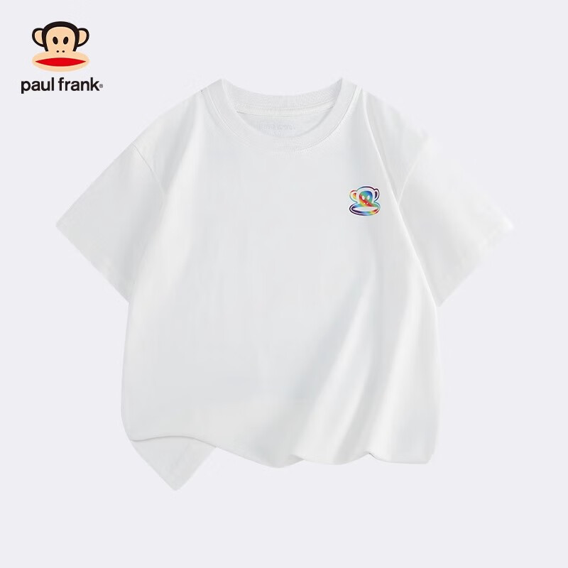 大嘴猴（paul frank）童装短袖T恤2025夏季新款休闲宽松可爱男女童经典舒适百搭上衣 429B米白 150