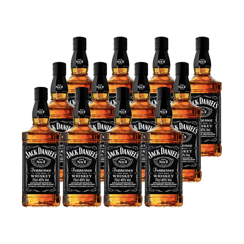杰克丹尼（Jack Daniels）美國田納西州 調和型威士忌 黑標整箱裝 700ml*12 送禮
