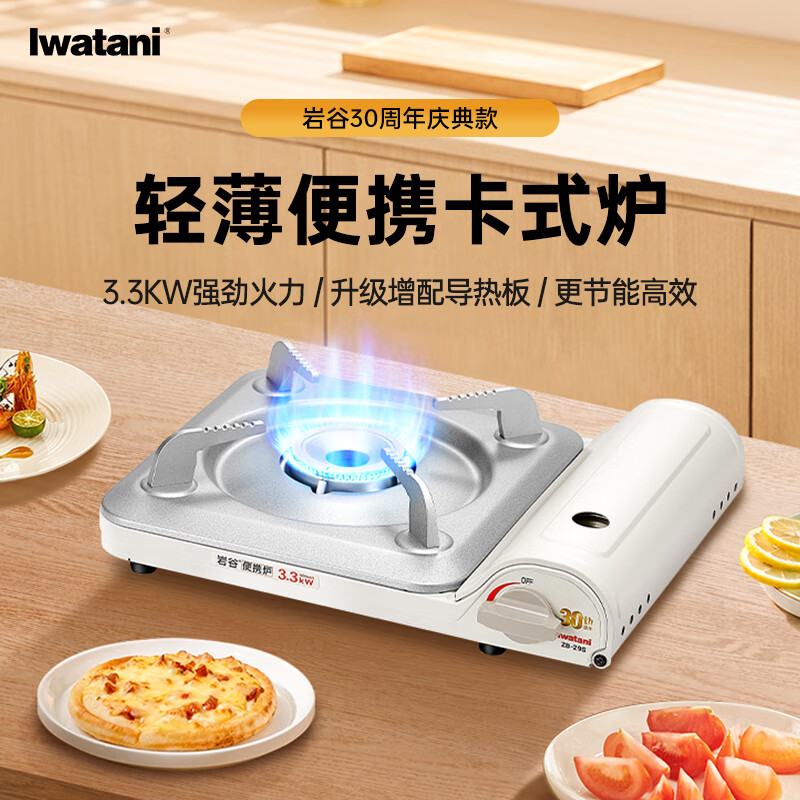 岩谷户外卡式炉卡磁炉瓦斯炉家用火锅炉具烧烤炉子野炊卡斯炉燃气灶 超值野炊套箱【白色】