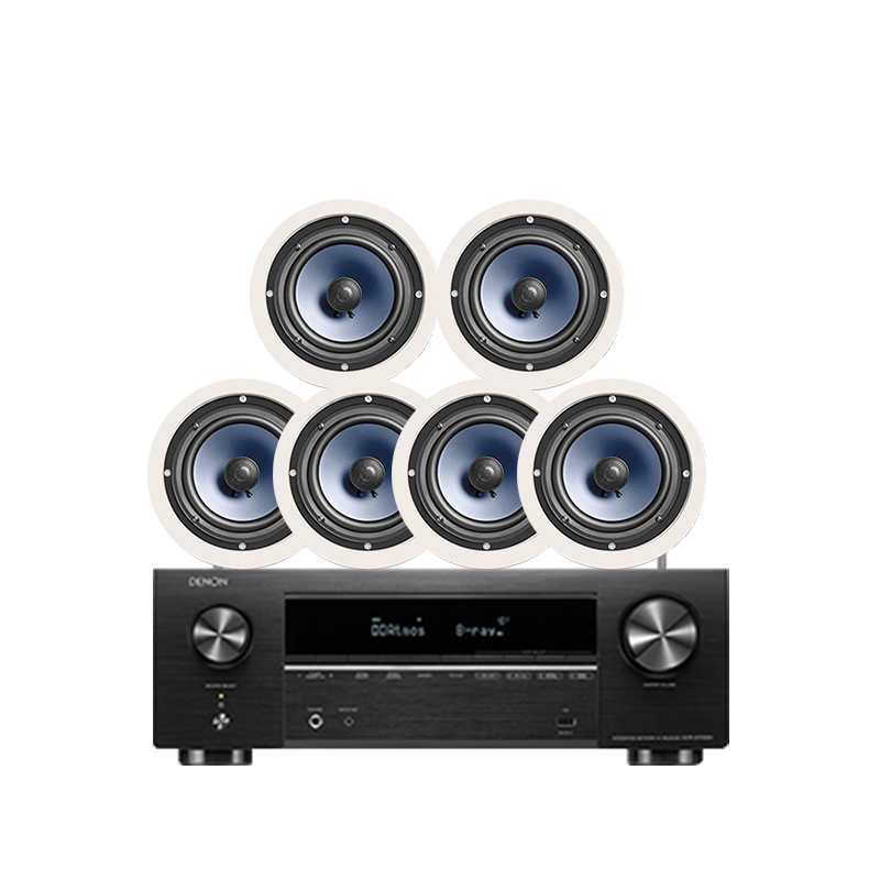 普樂(lè )之聲(polk)RC80i+X1700H 吸頂音響功放機音箱家庭影院吸頂喇叭天花吊頂音箱背景音樂(lè )藍牙音響【一拖六】