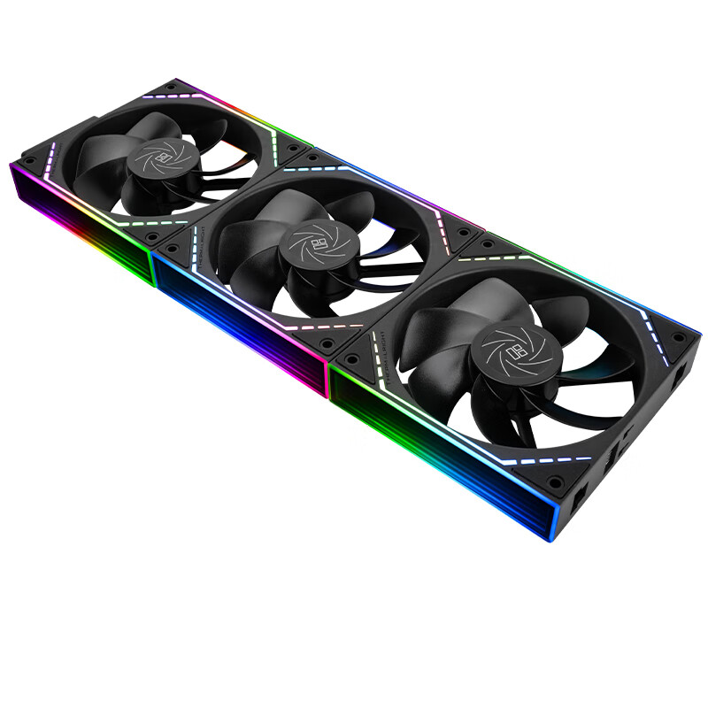利民（thermalright）TL-M12QR X3 12cm纯黑反出风无线材拼接机箱风扇 积木风扇 1500转速PWM  幻彩无限镜框 