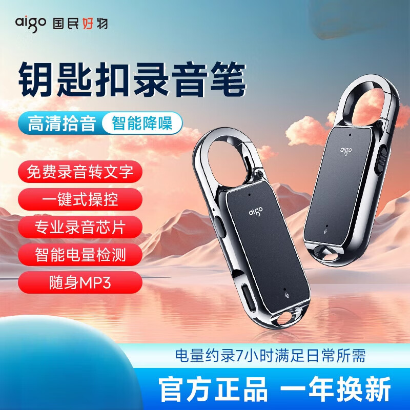 爱国者【aigo】爱国者录音笔高清降噪设备转文字上课商务长待机R2203 官方标配 8GB x 官方标配