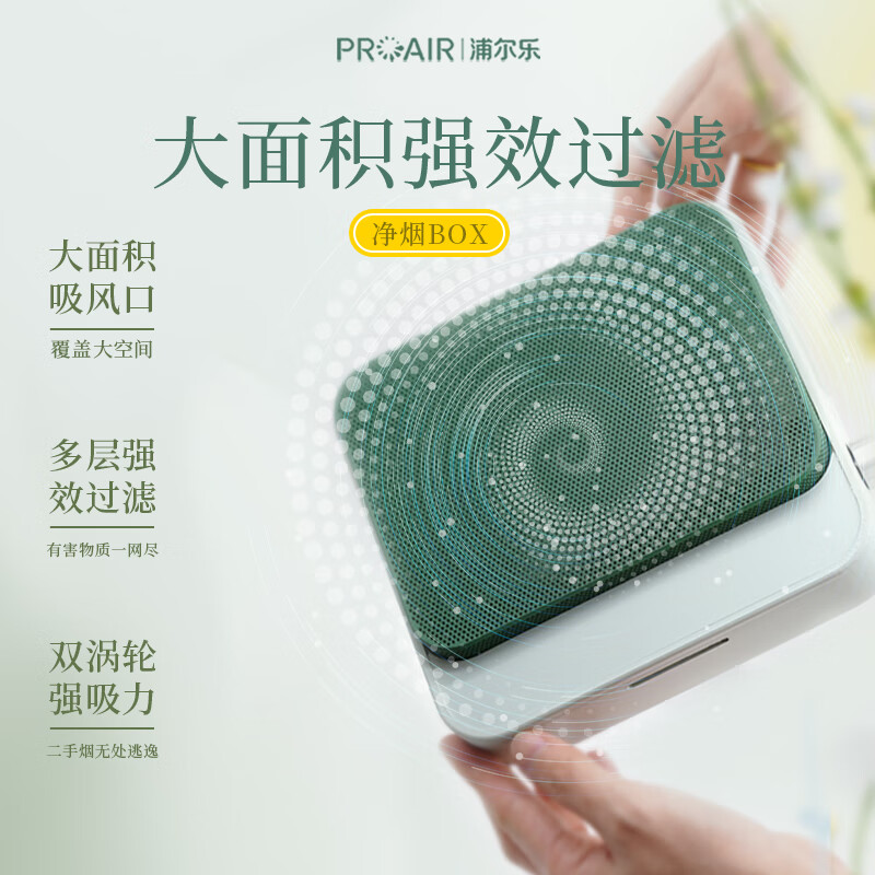浦尔乐净化BOX桌面车载净化器快速净烟除味去异味臭氧负离子空气净化器吸力等离子礼盒送男友 净烟BOX【桌面绿色锂电池款】