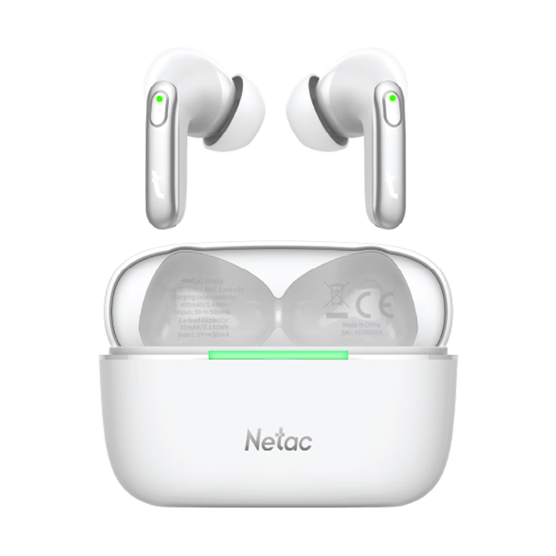 朗科（Netac）真无线入耳式降噪蓝牙耳机 音乐游戏运动 4麦双降噪长续航无延迟感适用于苹果华为小米 LK65A米白