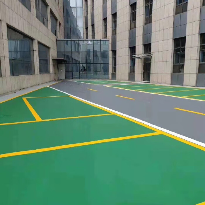 室内外聚氨酯哑光地坪漆耐磨材料加油站球场环氧平涂面漆施工 孔雀蓝