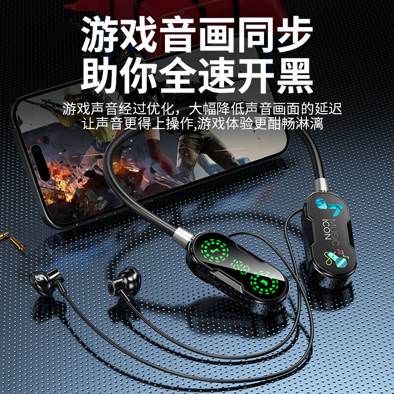 音悦虎【2025最新款】蓝牙耳机挂脖式K歌直播自带耳返混响颈挂式运动降噪超长续航高音质用华为苹果小米  橙色