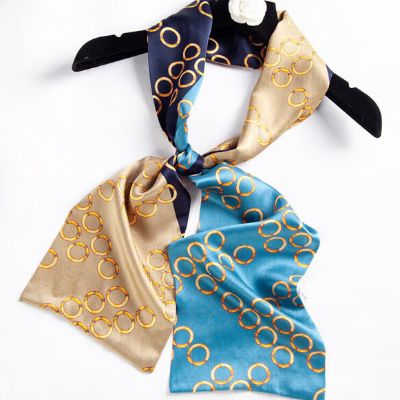 BGUG真丝丝巾女高档桑蚕丝绸披肩围巾女送老婆女友长辈送妈妈生日礼物 珠环相扣