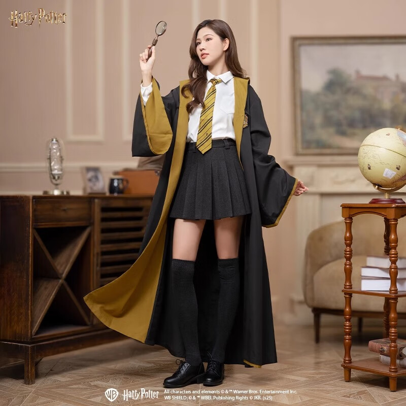 哈利·波特魔法袍霍格沃茨学院魔法袍格兰芬多披风长袍COS衣服生日礼物正版 格兰芬多【赠霍格沃茨礼包】 M