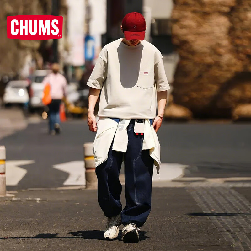 CHUMS洽洽鸟户外运动男女同款经典简约重磅棉质透气T恤短袖CH01-2601 白色CH01-2601-W001 M