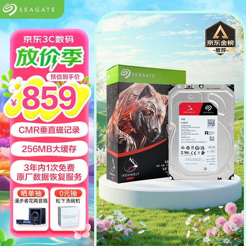 Seagate/ϣ ST4000VN006 4T NASӲ 5400ת ʵ816.05Ԫ
