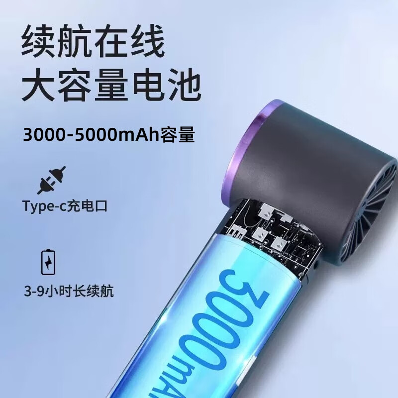 萨勒芬妮【100档丨涡轮小风炮】超高速手持小风扇迷你便携式随身旅游桌面电风扇静音散热小电扇学生宿舍 米白色【高速小风炮】冰感飓风·100档澎湃冷风 5000mAh