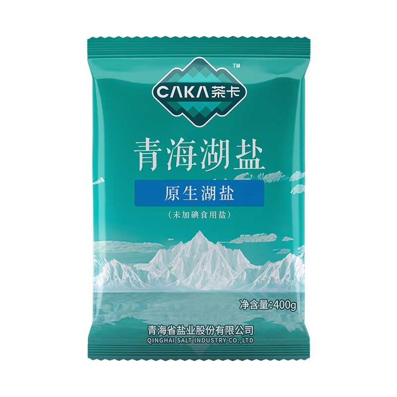 茶卡青海湖鹽原生湖鹽未加碘食用鹽食鹽零添加無(wú)抗結劑400g/袋 未加碘原生湖鹽400g*3包