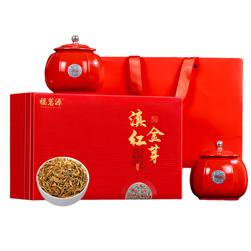 福茗源茶葉 滇紅金芽紅茶 古樹特級(jí)2025新茶云南滇紅茶葉禮盒送人250g