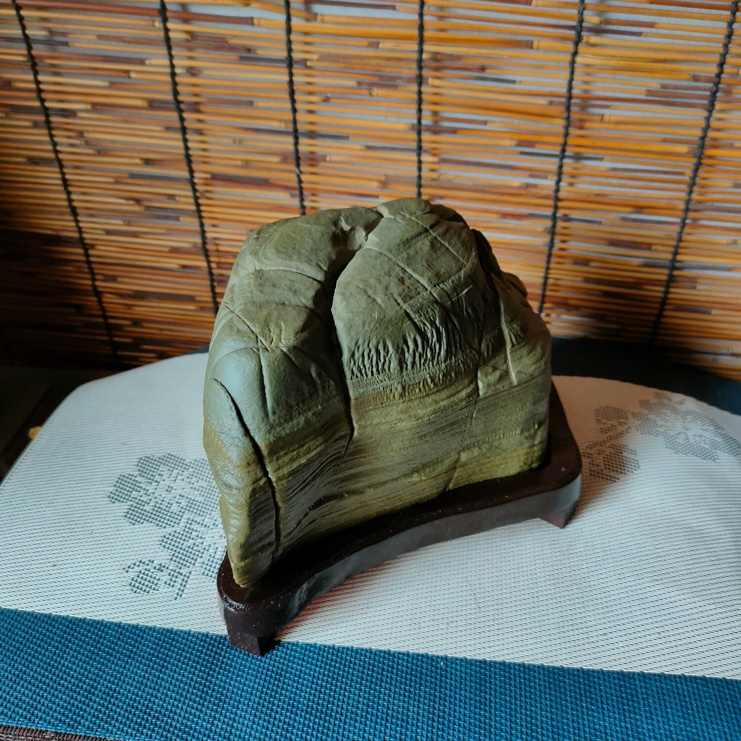 核桃纹环抱山松花石 天然奇石观赏石 居家客厅玄关书房办公桌礼品