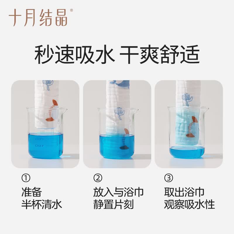 十月结晶婴儿纱布浴巾新生儿浴巾纯棉纱布浴巾 【连帽】魔幻森林90*90cm