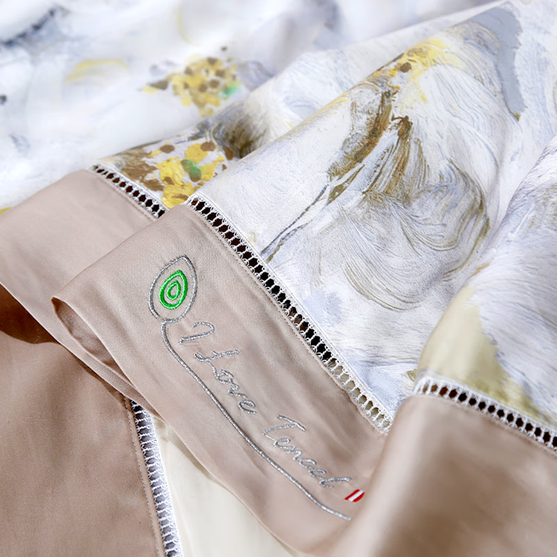 黛富妮兰精天丝空调被抑菌桑蚕丝棉可水洗机洗印花夏凉被凉感被双人被 觅.花榭天丝蚕丝绵夏被 双人被-220*240cm