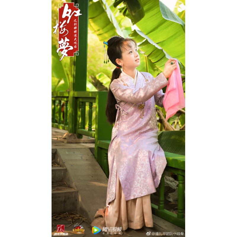 银昕红楼梦服装小戏骨林黛玉贾宝玉同款古装汉服儿童角色扮演课本剧服 薛宝钗紫色 150