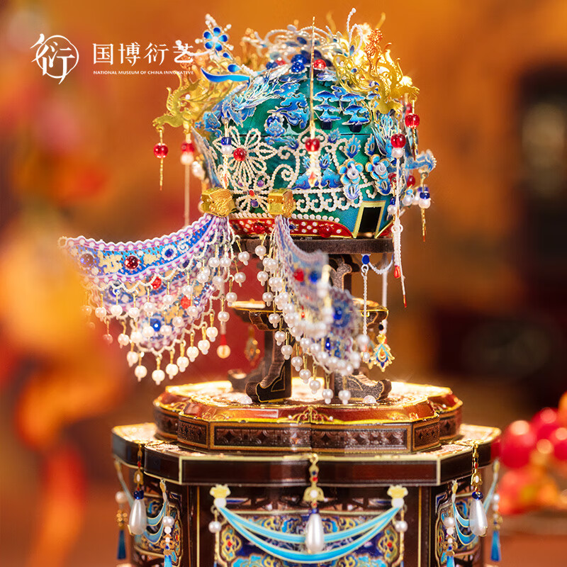 中国国家博物馆孝端皇后凤冠九龙九凤拼插迷你首饰盒手工创意古风送朋友生日礼物 九龙九凤拼插迷你首饰盒