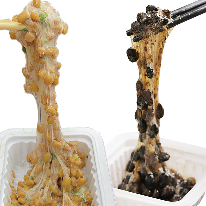 谷海元即食纳豆国产非转基因黄纳豆加黑豆纳豆健康食品日式料理原味拉丝 3盒原味黄豆+3盒原味黑纳豆 京东折扣/优惠券