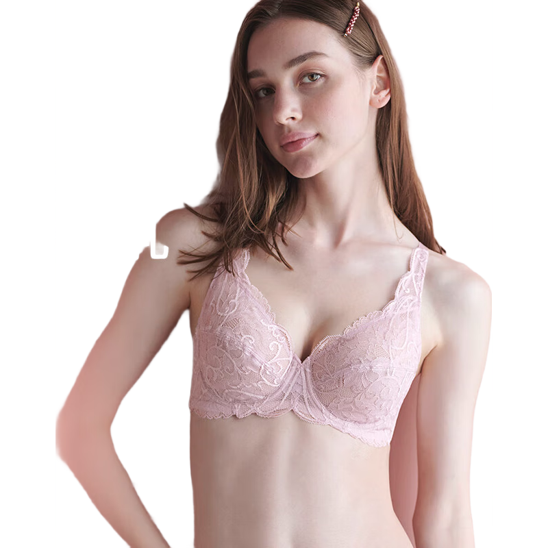 華歌爾Wacoal超薄蕾絲全罩杯內衣女性感大胸顯小聚攏透氣文胸WB8615