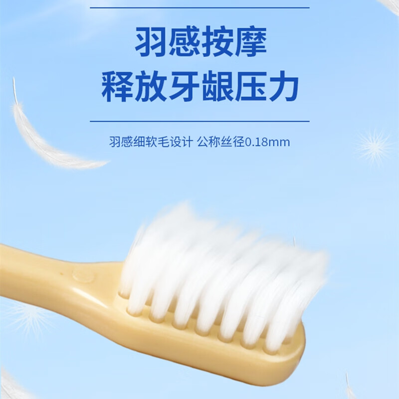 美加净软毛牙刷护龈高密细毛护齿高档成人情侣清洁牙渍独立盒装男士女士 软毛 3支 家庭装