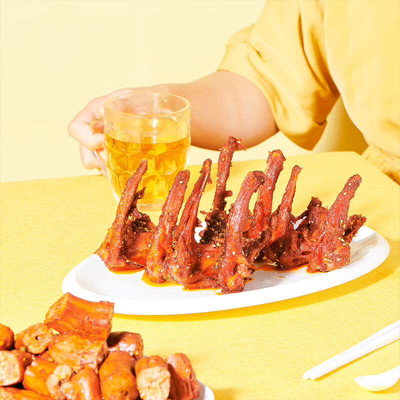 紫燕百味鸡孜然锁骨零食预制菜休闲卤味熟食即鸭肉网红鸭锁骨开袋51g