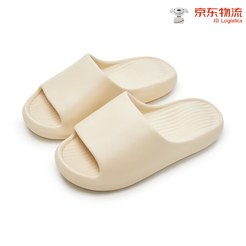 優(yōu)調(diào)(Youdiao)情侶eva按摩拖鞋夏室內(nèi)靜音浴室防滑防臭外穿厚底男女款涼拖 米白色35-36