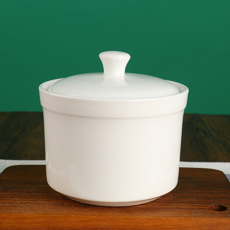 锦凤陶瓷炖盅碗带盖瓷碗蒸蛋盅燕窝炖盅蒸碗专用碗炖汤盅隔水炖单个