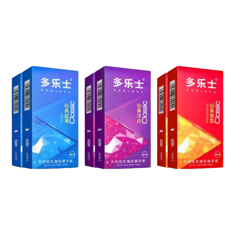 多樂士避孕套超薄款水多男用小顆粒情趣安全套套子成人計生性用品保險套 共60只 經(jīng)典超薄20只+浮點20只+香氛20只
