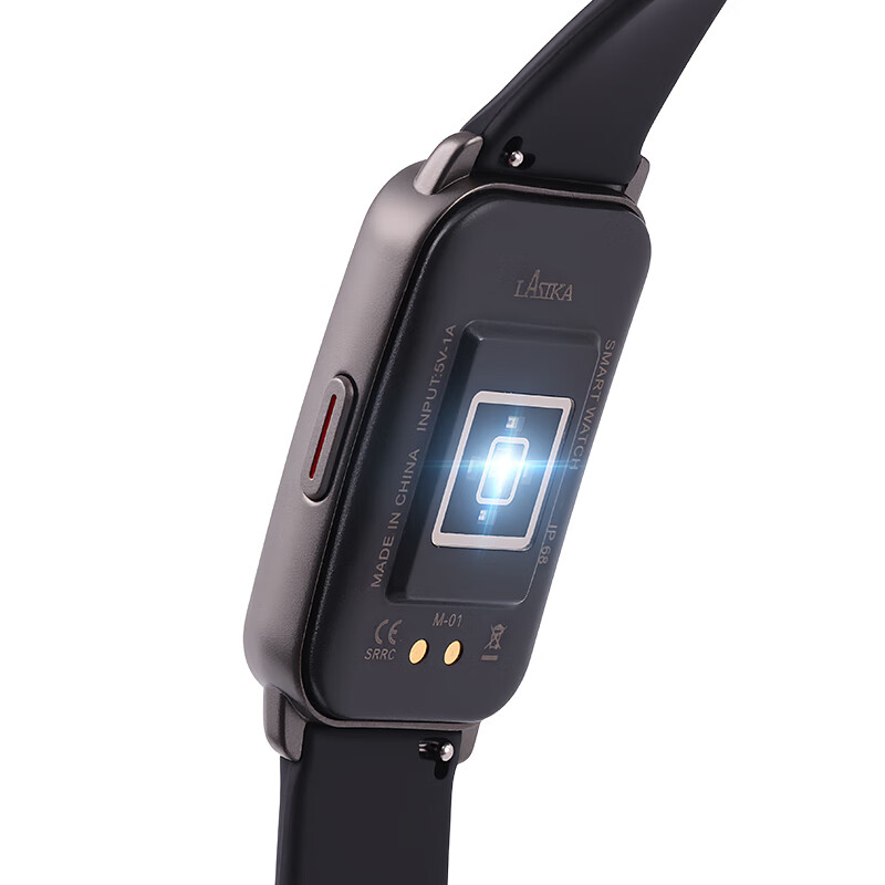 LASIKA男士多功能手表女士学生运动防水蓝牙计步心率血氧血压功能性手表 黑银色