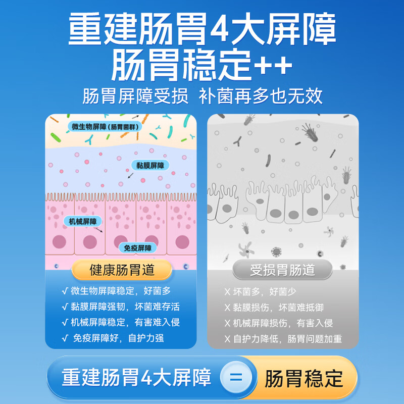 NOOBO美国进口800亿高活性肠胃益生菌成人中老年养胃调理肠道便秘减肥 800亿活性益生菌 30粒*2瓶 【推荐装】
