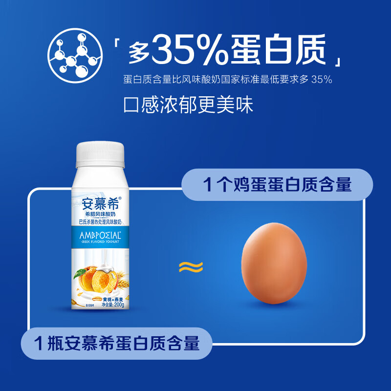 伊利【年货精选】安慕希黄桃燕麦酸奶200g*10盒 礼盒装