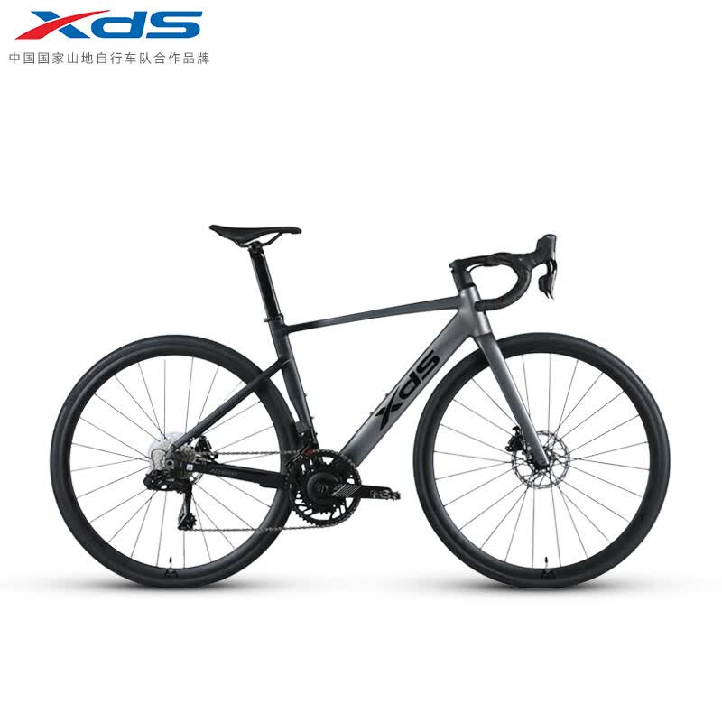 喜德盛公路自行车AD500盘爪功率计碳纤前叉电子变速进阶公路车 深灰/黑 540mm（适合身高185-195cm）