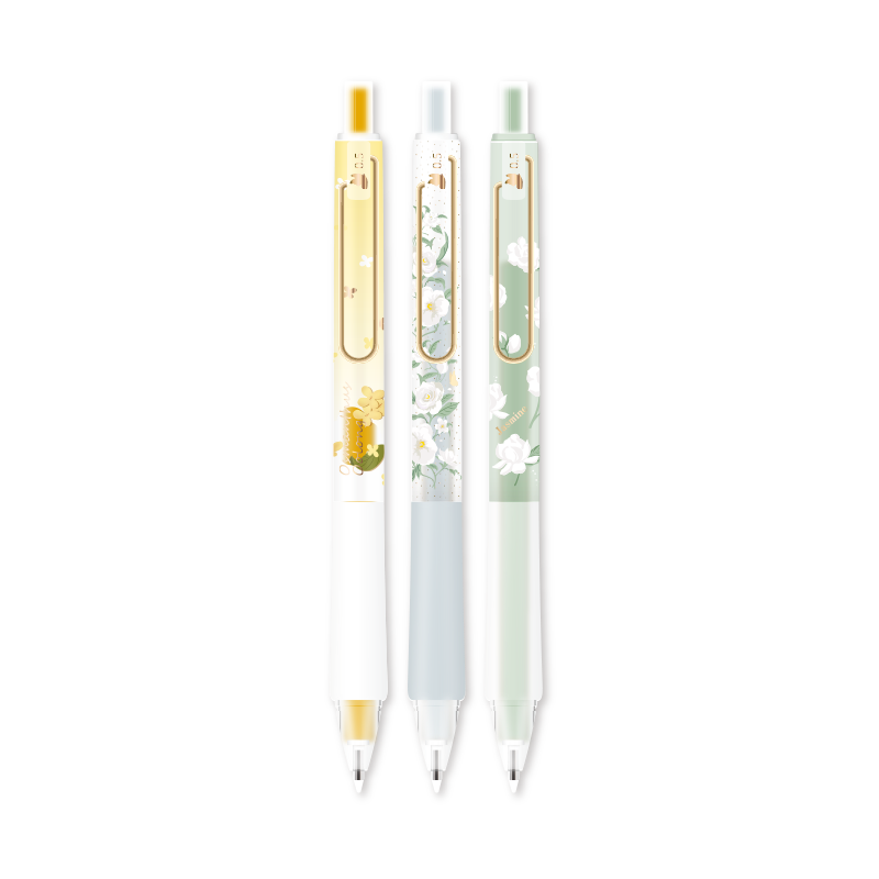 晨光（M&G）文具东方花语系列0.5mm黑色顺畅按动速干中性笔 高颜值作业刷题学生水中性笔3支/套 AGPJ7215A