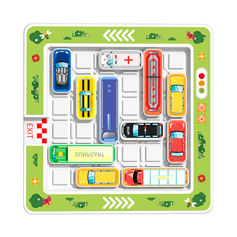 古欧（GUOU）儿童迷宫停车场华容道玩具汽车滑动拼图益智移出车库3-6生日礼物
