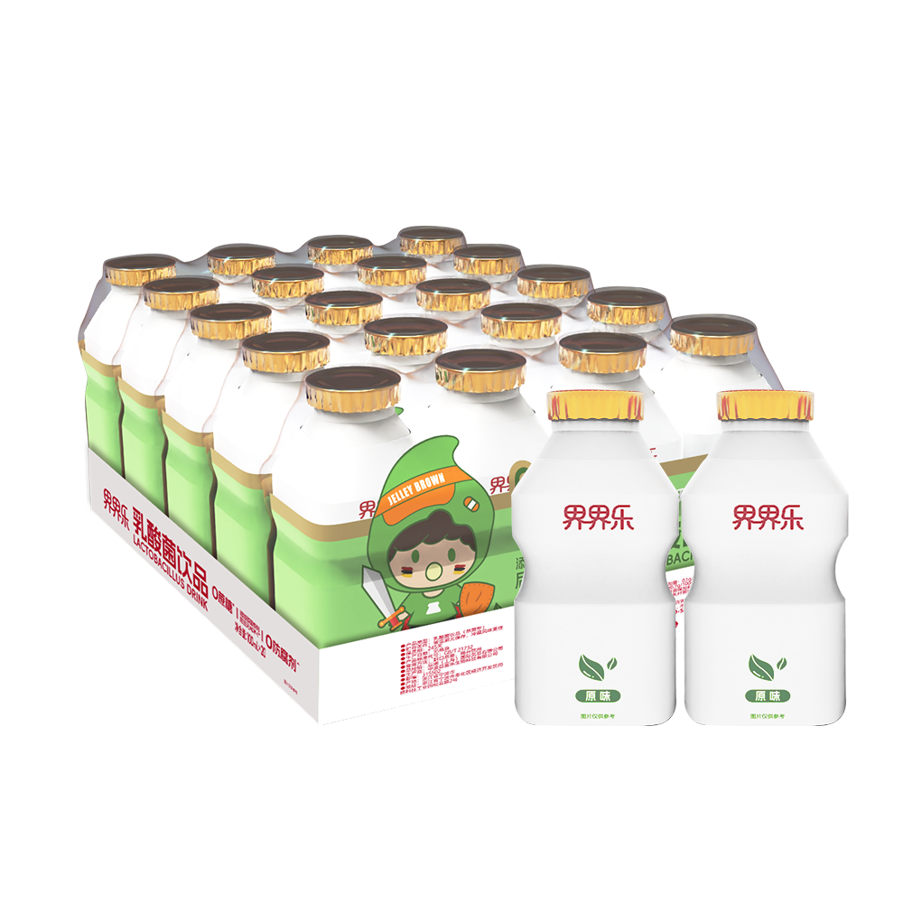 界界乐（Jelley Brown） 升级款乐乐版 儿童乳酸菌饮料 水果口味缤纷款 随机混合口味 100ml*20瓶 新款