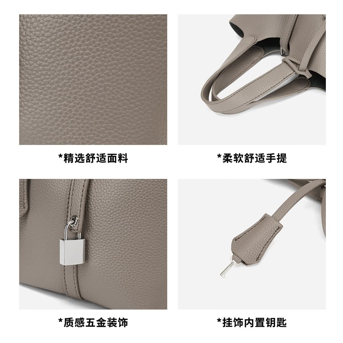 星期六包包女包2025新款大容量水桶包时尚手提包菜篮子包生日礼物 玉石白