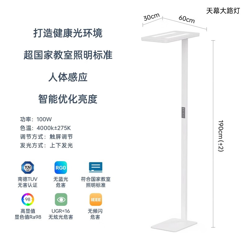 护童（Totguard）落地护眼灯落地立式全光谱护眼台灯儿童学习阅读智能大路灯 天幕光大路灯-