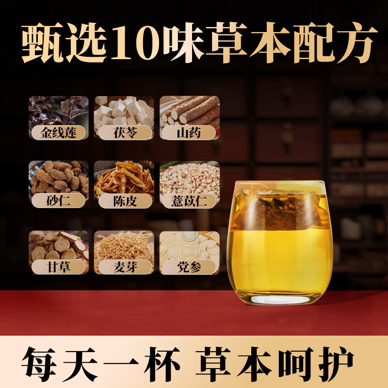 金草师傅养裨茶金线莲陈皮茯苓薏米茶祛夏季三伏天茶饮湿草本养生茶茶包 1盒装+赠送2包养生茶 总12包【体验装】