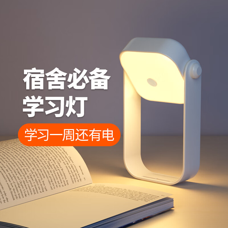爱耐特充电小台灯学生宿舍神器床头学习专用护眼阅读灯寝室书桌灯 阅读台灯长款-2000mah（送挂钩）